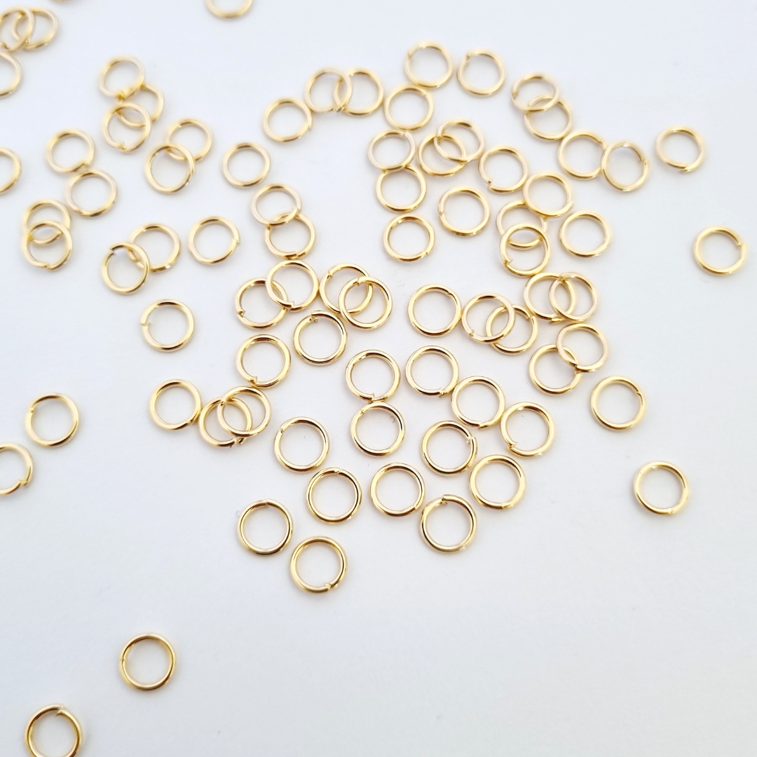 50pcs 14k Gold Plated Brass Jump Ring Jewellery and Craft Supplies