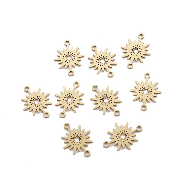 6pcs Sun Brass Connector Charm Jewellery and Craft Supplies Australia