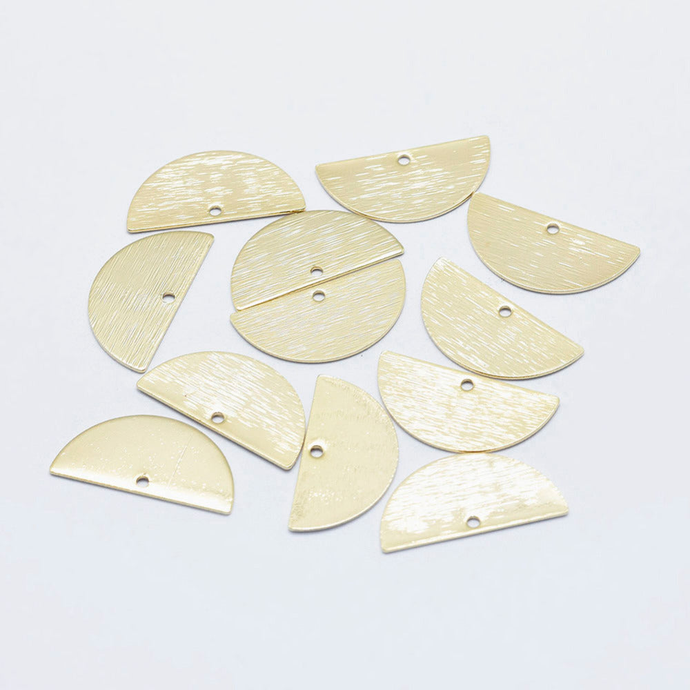 6pcs Half Circle Brass Charm Jewellery and Craft Supplies Australia