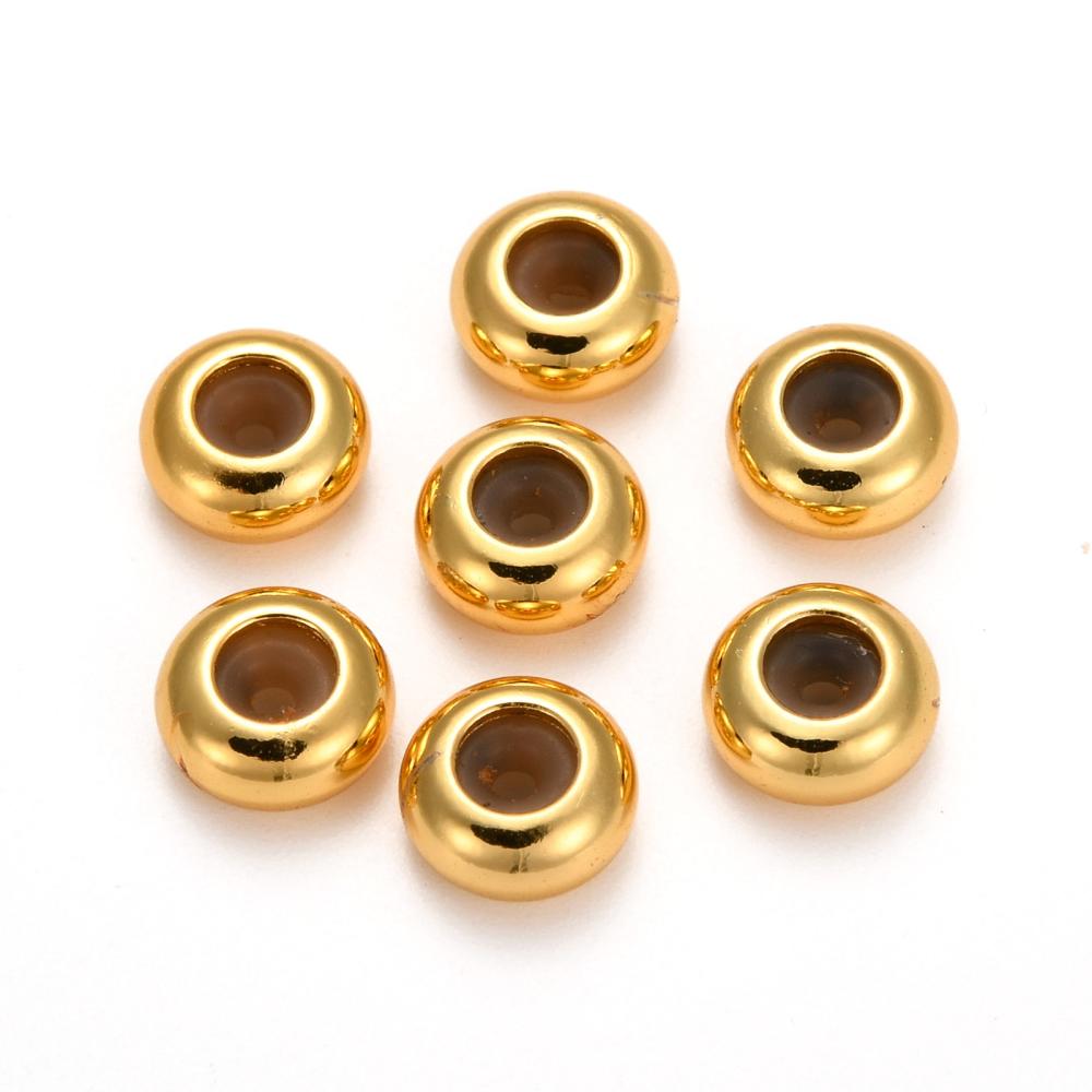 Metal bead Brass bead stopper 10x4.2mm. Gold. Inn.3mm