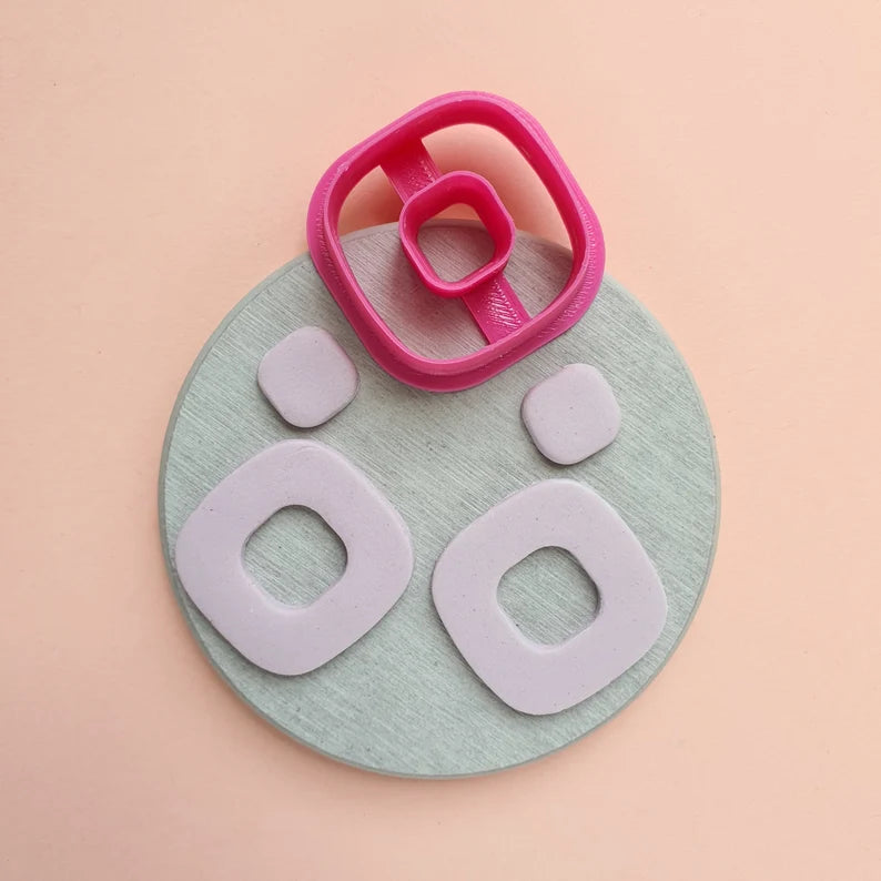 Square Doughnut Polymer Clay Cutter Jewellery and Craft Supplies